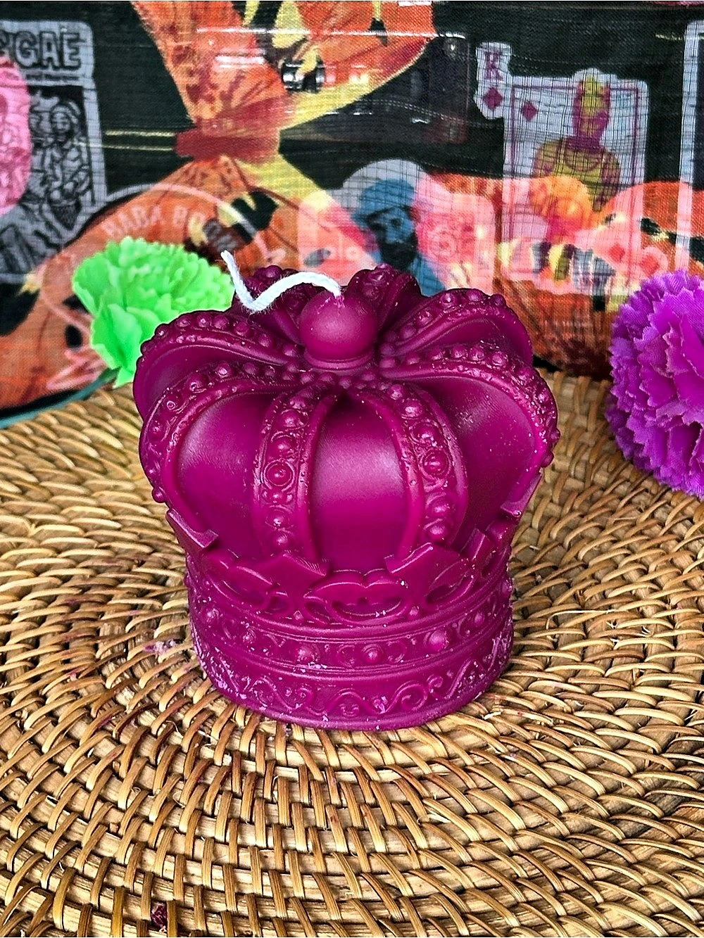 Royal Crown Candle – Deep Berry Purple